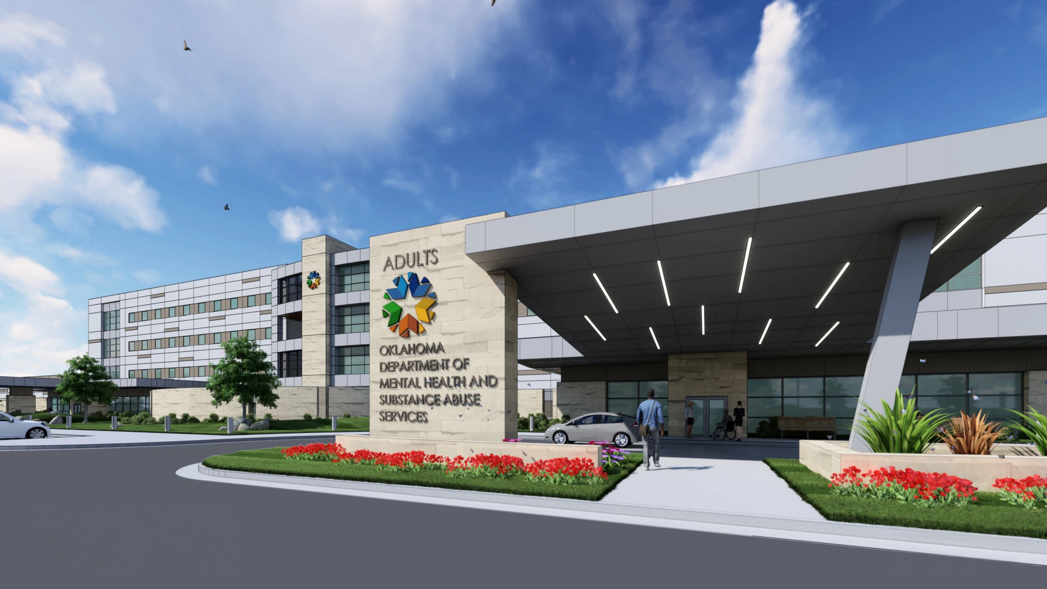 Architectural rendering of the Donahue Behavioral Health Center