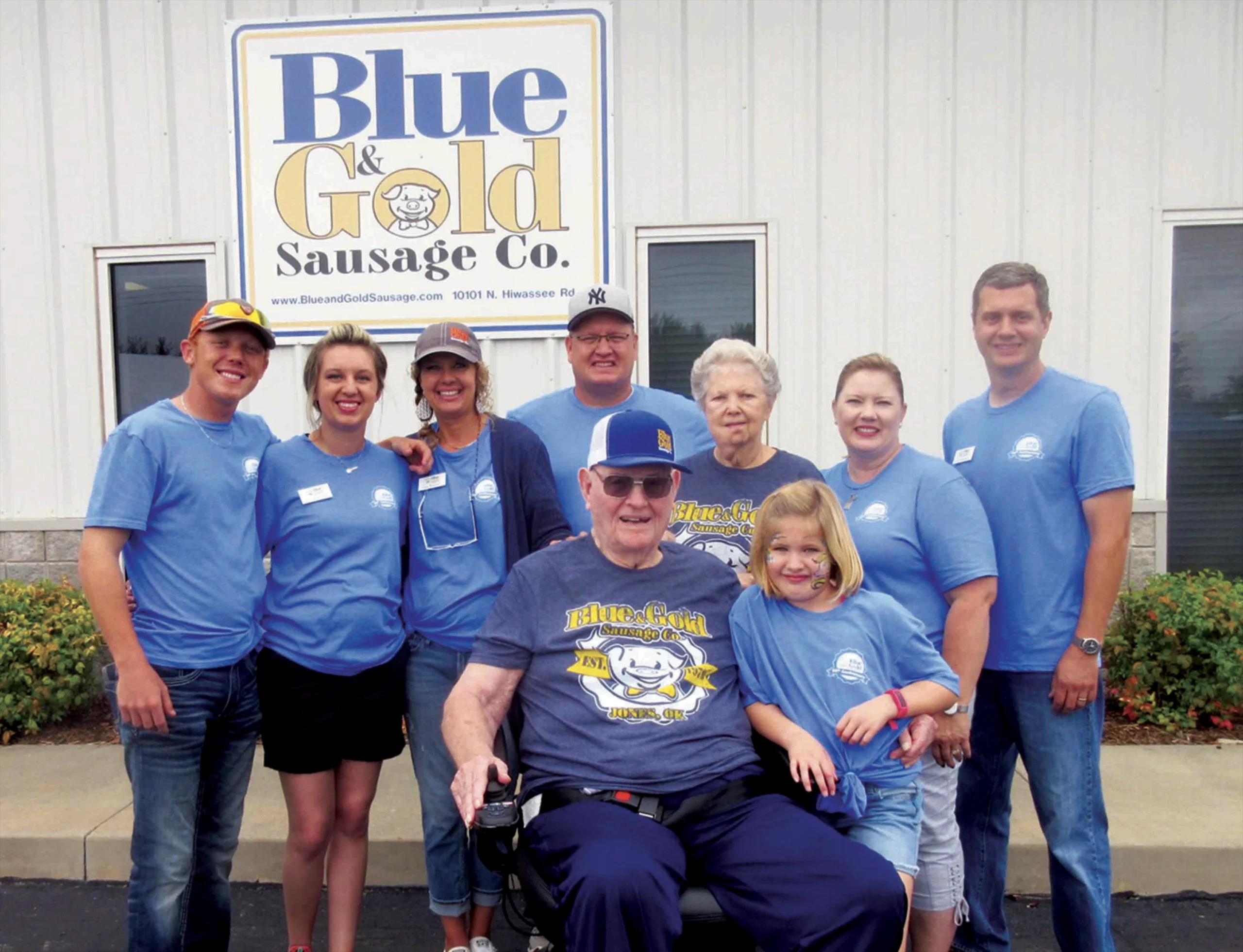 Ramsey family at their family business Blue & Gold Sausage Co.